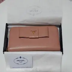 PRADAピンクサフィアーノ牛革長財布♡プラダ財布♡プラダ長財布♡プラダピンク