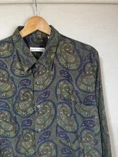 古着 ピエールカルダン 総柄シャツ ペイズリー レーヨンシャツ 柄シャツ