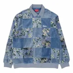 トップス Supreme Floral Patchwork Velour M Polo 関税込 21AW Week12 Supreme Floral Patchwork Velour L/S Polo