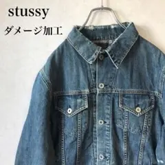 ステューシー ダメージ加工 Gジャン デニムジャケット Mサイズ