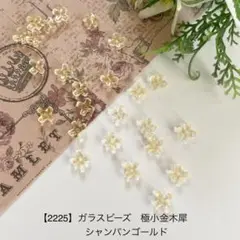 【2225】ガラスビーズ 極小金木犀 シャンパンゴールド 20個 350円