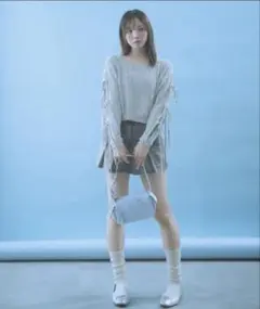 【_chunpi】袖3連リボン・シアーラメニット