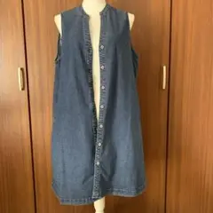 デニムロングベスト