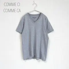 コムシコムサ　Vネック半袖Tシャツ　カットソー　M グレー