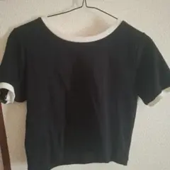 激安！へそ出し黒 半袖 Tシャツ ちびT