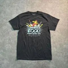 7SM2【GILDAN】ロック　プリントTシャツ　黒　M 古着
