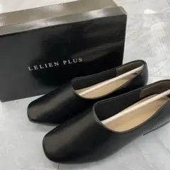 LELEN PLUS ローファースクエアトゥ 合皮ブラック 23cm