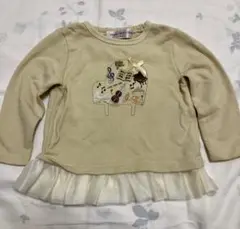 moo non non トレーナー 90サイズ クリーム色　ピアノ　used