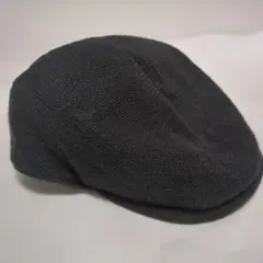 プレゼント向け　日本製井上帽子製造麻メッシュハンチングフリーサイズ黒