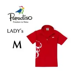 レディースMサイズ Paradiso パラディーゾ 半袖シャツ 赤色