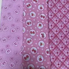 シーチング生地 ピンク系 1m×3枚セット