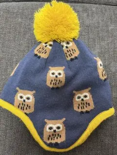 お値下げ　フクロウ柄ニット帽　Mサイズ