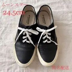 ムーンスター/moonSTAR/24.5/スニーカー/黒/キャンバス/異素材/靴