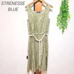 STRENESSE BLUE ストラネスブルー 総柄 ワンピース シルク 混