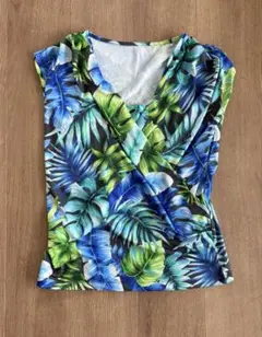 マウナロア　Tシャツ　カシュクールトップス　フラダンス　ストレッチ素材　L