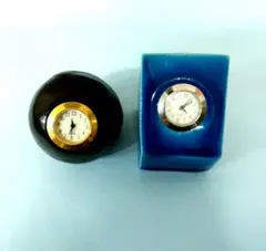 【☆★陶器アナログ時計2点動作未確認現状品】