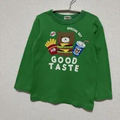 ミキハウスホットビスケッツ ビーンズくんのハンバーガーデザイン ロンT