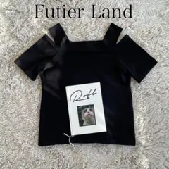 Futier Land オフショルダー黒ニットトップス