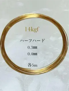 14kgfハーフハードワイヤー0.3㎜.0.4㎜　各5m