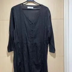 美品　シンプリシテ ブラック シャツワンピース 七分袖