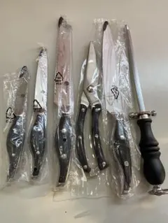 【未使用】Styleplus包丁セット　包丁４点、ハサミ、研ぎ棒　６点セット