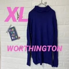 WORTHINGTON 紫 タートルネック 【XL】