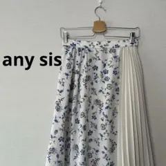 [any sis]エニィシス　花柄切替プリーツミディ丈スカート