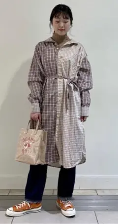 値下げ中!AiE × BEAMS BOY 別注 ペインターシャツ ドレス