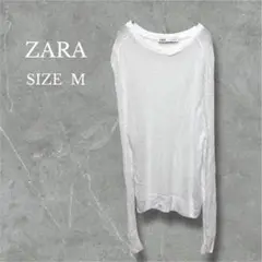 ザラ ZARA サマーニット ざっくり編み カジュアル 大人可愛い ホワイト