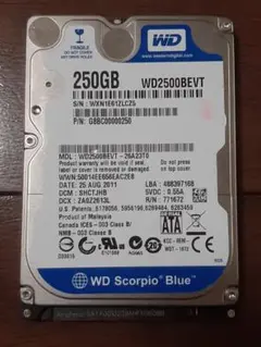 HDD 2.5インチ 250GB WD2500BEVT