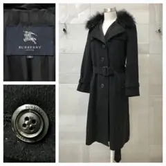 BURBERRY LONDON フォックスファー カシミヤ ロング コート 36