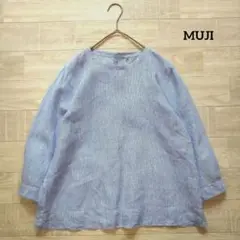 MUJI 無印良品 リネン七分袖ブラウス M