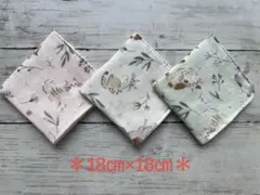 ダブルガーゼ＊ハンカチ＊ハンドメイド　ねこ② 3枚セット