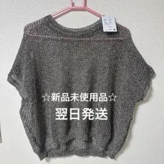 NOAHL 《mayoさんコラボ》サマーニットメッシュトップス　ブラウン