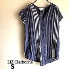 LIZ Claiborne ストライプ 半袖シャツ S