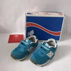 new balance 青 スニーカー ベルクロ