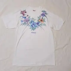 【美品】USA製古着　ヴィンテージ　Tシャツ　Hanes　ボタニカル　花　L