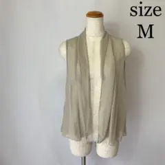 シアー ベスト ジレ トッパー シースルー 春夏 透け M ベージュ