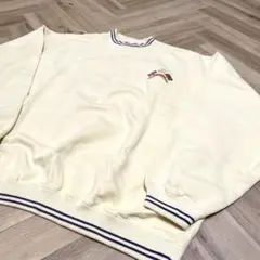 GEAR BIG古着　L ヴィンテージクリーム色 刺繍長袖トレーナー　ゴルフ