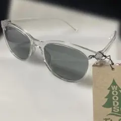 WOODS クリアフレーム ラウンドサングラス