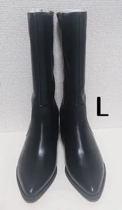 -FABBYFABBY. ポインテッドトゥミドルブーツ ブラック Lサイズ
