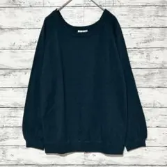 A1076　anti-label basic　ニット　深緑　クルーネック　M