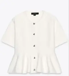 ZARA ぺプラムニットジャケット　エクリュ