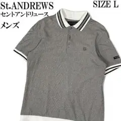 St ANDREWS セントアンドリュース　半袖　ポロシャツ　グレー　L