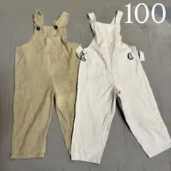 【100cm】オーバーオール　2点セット　デニム