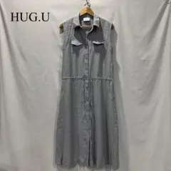 HUG.U ハグユー ノースリーブ シャツ ワンピース ロング Mサイズ