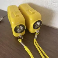 防犯対策　イエロー 懐中電灯 警報器 2個セット