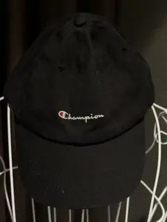 Champion 黒 キャップ Fサイズ