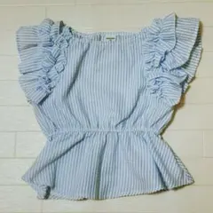 水色ストライプトップス♡サイズ120