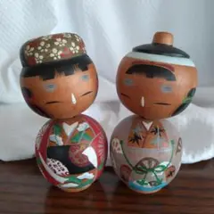 首振り こけし 姉弟 夫婦 近代名作 創作こけし 郷土玩具 郷土人形 日本人形